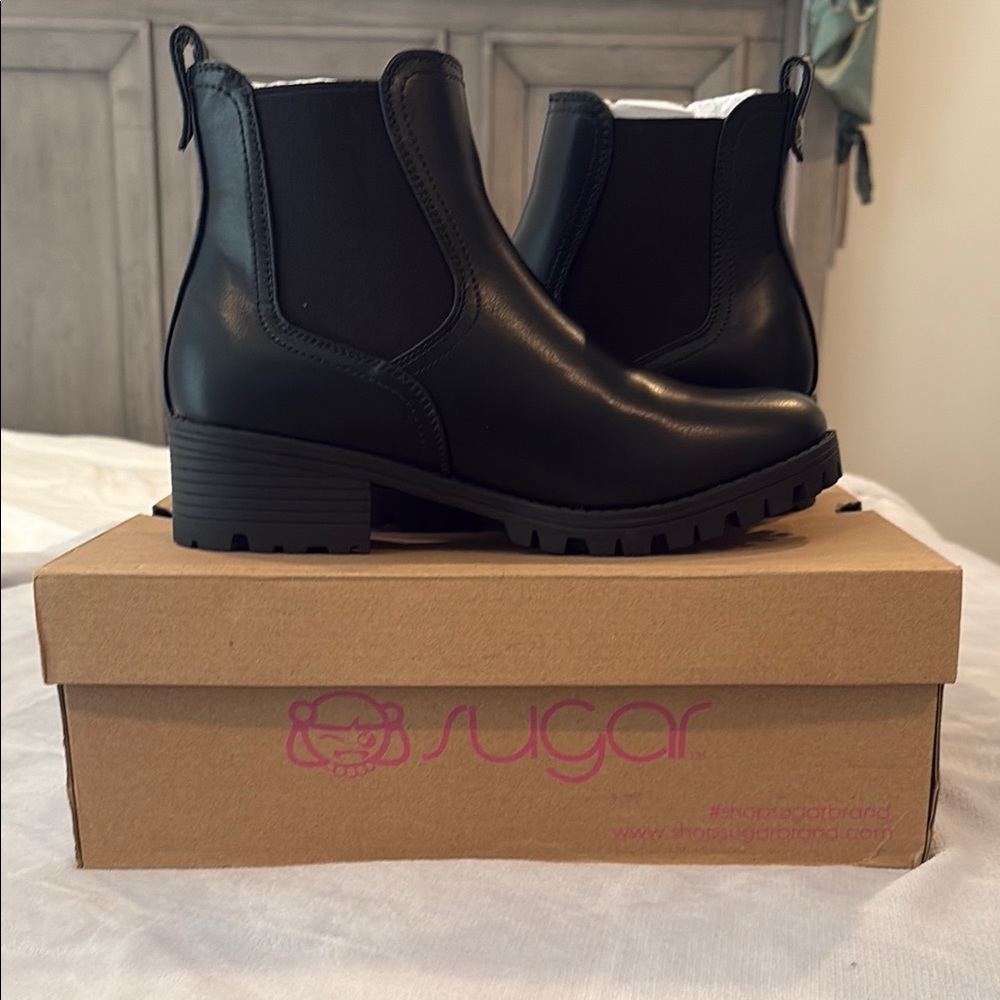 Sugar Black Ankle Boots for Women
